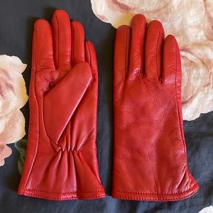 Geniune Red Leather Insulating Gloves